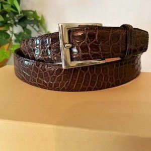 NEIMAN MARCUS alligator belt, brown, size 42